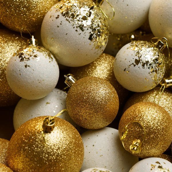 Новорічні іграшки набір куль на ялинку Бите скло 40шт золотий Бите скло зол фото